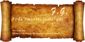 Frühwirth Győző névjegykártya